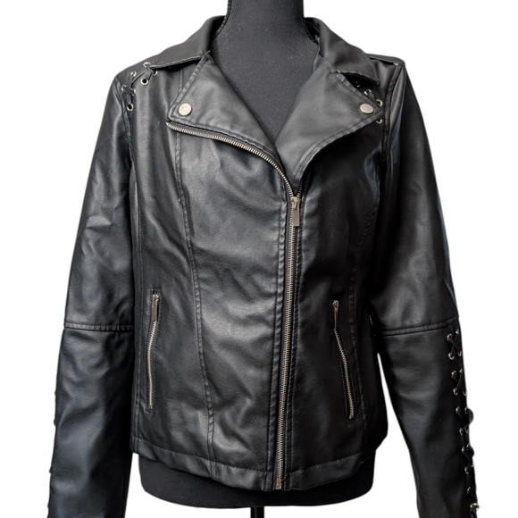 Black Faux Leather Jacket - Picture 1 of 6